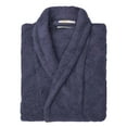 thumbnail image 2 of Superior Terry Cotton Adult Unisex Soft Lightweight Bathrobe, Small, Navy Blue, 2 of 8