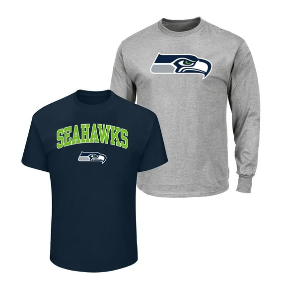 Men's Fanatics  Navy/Heather Gray Seattle Seahawks Big & Tall 2-Pack T-Shirt Set