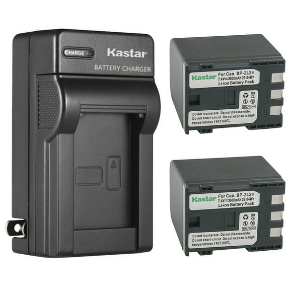 Kastar 2-Pack Battery and AC Wall Charger Replacement for Canon ZR830, ZR850, ZR900, ZR930, ZR950, ZR960, MD100, MD101, MD110, MD111, MD120, MD130, MD140, MD150, MD160, MD205, MD215, MD216