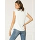 thumbnail image 5 of Allegra K Blusas vintage sin mangas con volantes para mujer Tops de trabajo con ribete de volantes blanco XS, 5 of 6