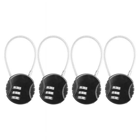 4 Pieces Combination Lock 3 Digit Outdoor Waterproof Padlock for School Gym Locker, Sports Fence, Toolbox, Gate