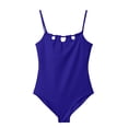 thumbnail image 2 of LIIPEE Girls Swimsuit Sets 2 Piece Set Kids Casual Summer Solid Color Spaghetti Straps One-Piece Swimsuits Blue Floral Print Mesh Wrap Skirt Cute Beach Swimwear,11-12 Years, 2 of 6