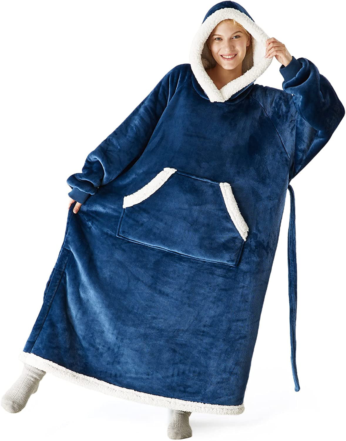 Details about   Winter Fleece Oversized Big Hoodie Sweatshirt Pullover Hooded Blanket With 