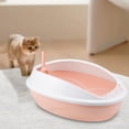 thumbnail image 6 of Open Top Pet Litter Tray Cat Sand Box Portable Splashproof Cat Litter Basin Pink, 6 of 8