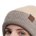 thumbnail image 6 of vnanda Thermal Hat Unisex Winter Hat Knitted High Elasticity Soft Warm Baggy Anti-slip Regular Fit Double-sided Wear No Brim Windproof Ear for Women, 6 of 8
