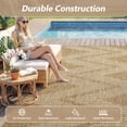 thumbnail image 4 of SIXHOME Outdoor Rugs 6'x9', Bohemian Geometry Patio Rug, Indoor Outdoor Polypropylene Weave Textured Carpet, Water-Resistant, Quick-Dry Rug for Porch, Balcony, RV, Garden, Neutral Brown, 4 of 8
