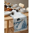 thumbnail image 3 of Table Runners 120 Inches Long Dress Scarves, Christmas Coastal Farmhouse Coffee/Dining/Kitchen Table Runner for Living Room, Blue Snowman Pine Tree Starfish Coral 13x120 Inch, 3 of 7