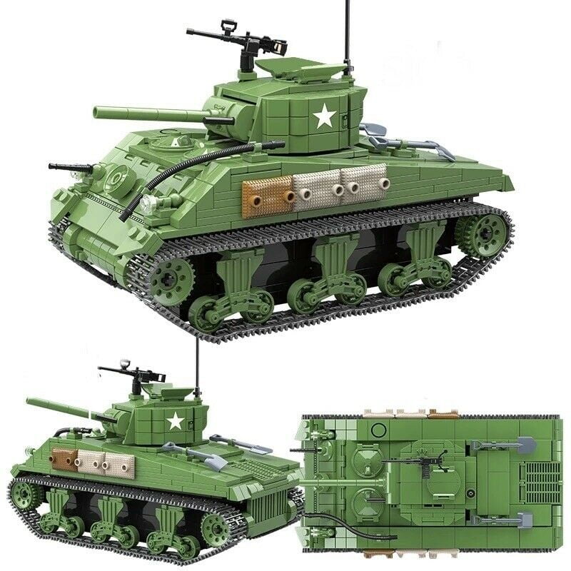 2pcs/set Military Army Heavy Equipment Building Blocks Figures Bricks Model Toys 