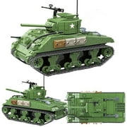 Army Toys Military Building Blocks - WW2 M4 Sherman Army Tank - Toy Brick Building Set