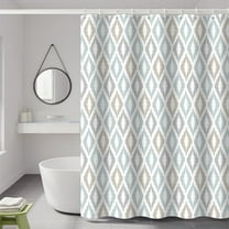 Stcomart Diamond Shower Curtain Set, 72 x 72 Inches with Diamond arrange Design