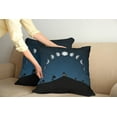thumbnail image 2 of Ambesonne Moon Throw Pillow Cover 2 Pack, Lunar Phases and Stars Hill, 18", Grey and Black, 2 of 5