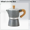 thumbnail image 5 of Cup Moka Pot, Stovetop Espresso Maker, Italian Coffee Maker, Single Valve Design, Aluminum Alloy Body, Compact Size, Portable Gas Stove Top Coffee Maker for Home Use, Starry Grey, 5 of 5