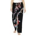thumbnail image 2 of Lsque Tricolor Koi Fish Trio Print Women's Pajama Pants, Lounge Pant - Comfortable Home Wear,Elastic Waistband, Stylish Design-Large, 2 of 9