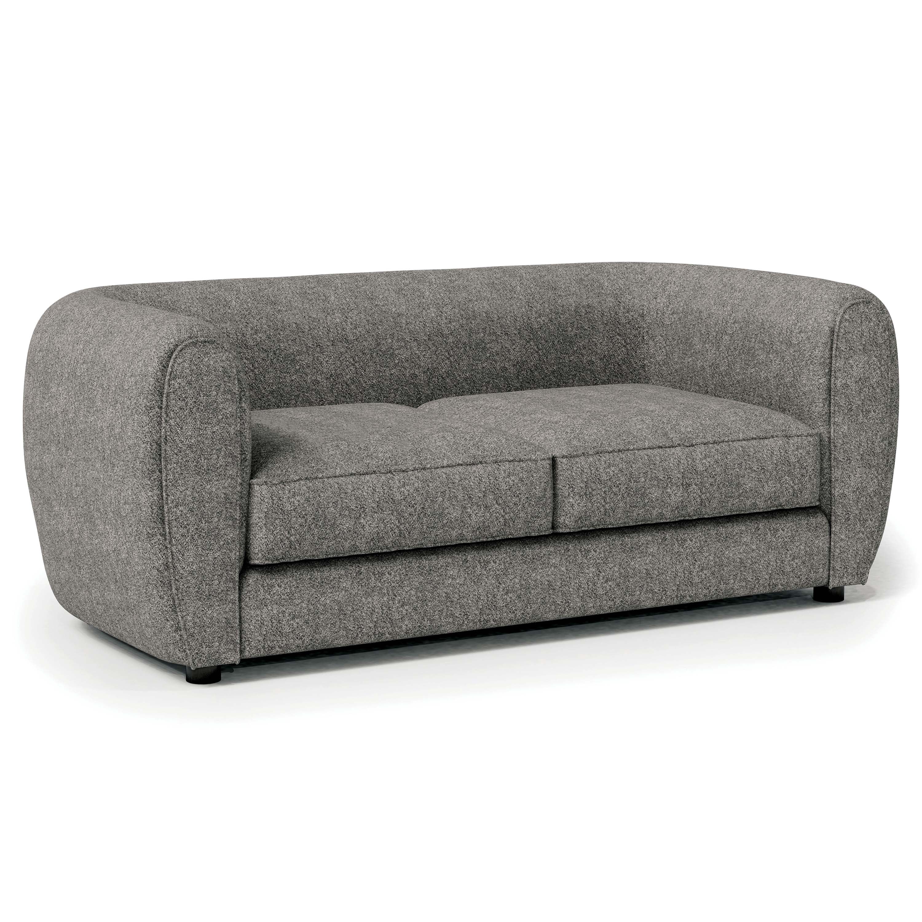 Furniture of America Nallia Tuxedo Style Upholstered Boucle Fabric Charcoal Gray Loveseat