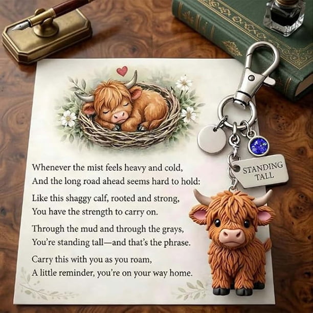 Highlands Bull Month Keychain Remind You Of The Power Of Silences Every Day