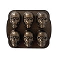 thumbnail image 2 of Yujia Halloween 3D Aluminum Skull Baking Pan Non-Stick Cake Mold for Party Treats, Realistic Metal Bakeware, 8.6x7.1 inch, 2 of 6