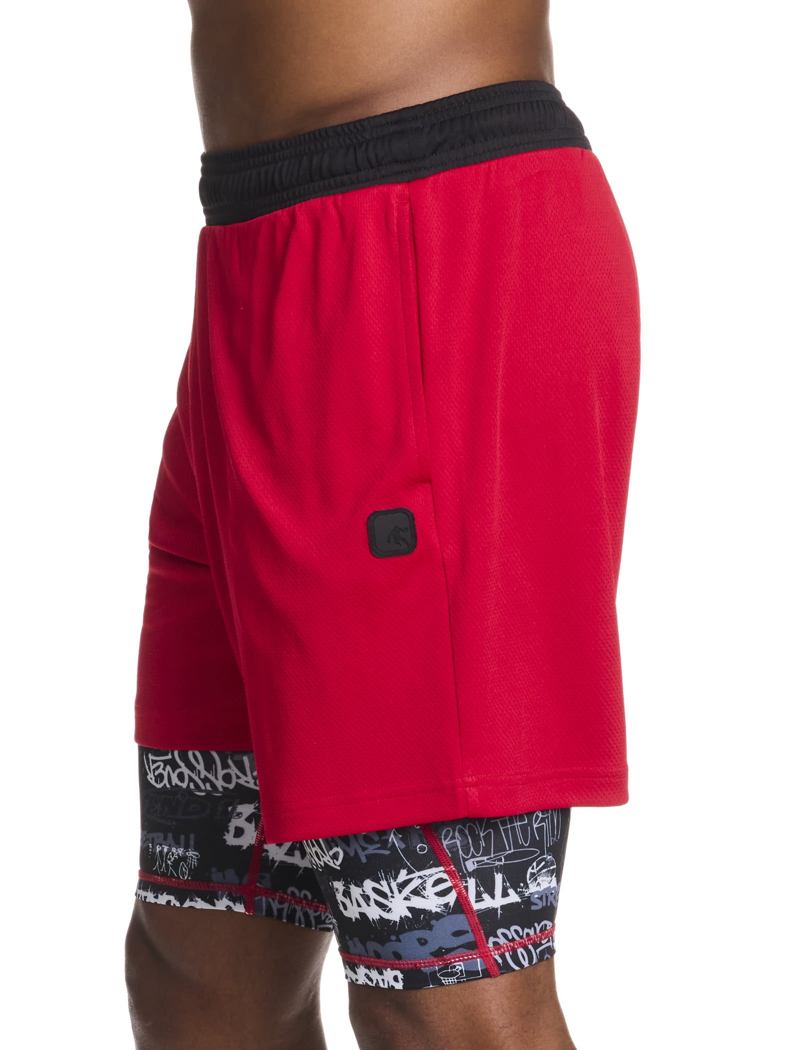 AND1 Men's and Big Men's Compression 2-IN-1 Active Short , 7" Inseam, up to Sizes 3XL