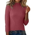 thumbnail image 3 of EDFBUYKRS Female Sweaters Women’S and Women's Plus Cozy Yarn Crewneck Cardigan Sweater with Long Sleeves, Midweight Fall Sweater L, 3 of 8
