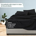 thumbnail image 4 of 500-Thread Count Pure Egyptian Cotton Sheets, California Queen (60" x 84") Size Sheet Set, 4-PCs Sheet Set, Cal-Queen Size, Fits 25-30" Deep Pocket Sheets, Bed Sheets, Black, 4 of 5