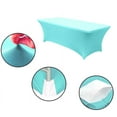 thumbnail image 3 of Mds Pack of 12 Rectangular Stretch 4ft Spandex Table Cover Tablecloths for Wedding - Aqua Blue, 3 of 6