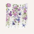 thumbnail image 6 of Vibrant Floral and Butterfly Print Flannel Blanket Soft Comfortable Throw for Travel Sofa Bed Office Decor Ideal Gift for Youngsters Adults Modern Style with Purple Blue Pink Flowers, 6 of 7