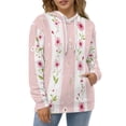 thumbnail image 4 of Pink Floral Stripes Pattern_1 Men's Women New Sweatshirt Hoodie Men's Plus Size Sweatshirt Hooded Sweatshirt 3d Printed Street Men's Cloth, 4 of 6