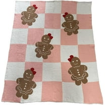 Christmas Gingerbread Throw Blanket Gingerbread Man Throw Blankets Thick Plush Fluffy Furry Blankets for Couch Bed Sofa Chair Travel Camping Christmas Blanket Decor Gifts for Women, Men(50x60)