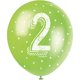 thumbnail image 1 of Unique Party - Globos Diseño Perlado de Látex 2º Cumpleaños - Pack de 5 (Verde), 1 of 2