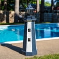 thumbnail image 4 of Sunnydaze Outdoor Backyard Garden Nautical Lighthouse Solar LED Pathlight Statue Figurine - 36" - Blue Stripe, 4 of 10
