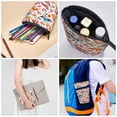 thumbnail image 4 of Lsque Flowers Birds And Butterflies Pattern Telescopic Pencil Bag Pen Holder Stationery Case, Stand-up Retractable Transformer Bag Organizer, 4 of 6