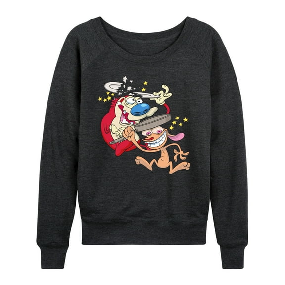 Ren & Stimpy - Smashing Time - Women's Lightweight French Terry Long Sleeve Shirt