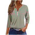 thumbnail image 2 of Fiudx Ofertas Relámpago Blusa de Manga 3/4 Corta Estampada a La Moda para Mujer, Blusa Informal con Cuello Redondo, 2 of 5