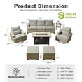 thumbnail image 3 of Vcatnet 9 Pieces Patio Fire Pit Sets Outdoor Patio Sectional Sofa Furniture Wicker Conversation Set with Swivel Glider Chairs Dark Gray, 3 of 7