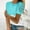 Sky Blue, variant on Babysbule Women Summer Tops Shirts Women's Fashion Summer Round Neck Leisure Short Sleeve Printed Lace Stitching Tops