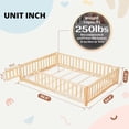thumbnail image 6 of Queen Floor Bed Frame for Kids, Montessori Floor Bed with Fence and Wood Slats, Low Wood Platform Beds for Girls Boys Kids Happy Time,Natural, 6 of 6