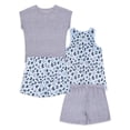 thumbnail image 4 of Wonder Nation Girls Leopard Tank, T-Shirt & Sleep Shorts Pajama Set, 4-Piece, Sizes 4-18 & Plus, 4 of 4