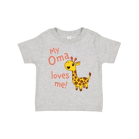 

Inktastic My Oma Loves Me- Cute Giraffe Gift Toddler Boy or Toddler Girl T-Shirt