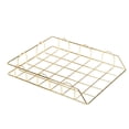 thumbnail image 2 of Metal Letter Tray Desktop Paper Organizer – Stackable A4 Letter Size Metal File Tray for Office Desk, Mail, Papers, Notebooks, 2 of 7
