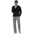 thumbnail image 1 of Purcoar Mens Pajamas Set Sleepwear Loungewear Pj Sets Plaid Pants with Tops, 1 of 9