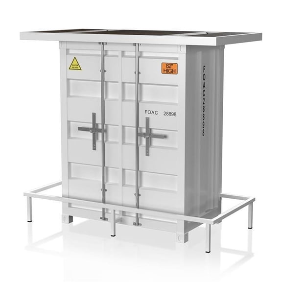 Bowery Hill Metal White Bar Table Rectangular Storage 47.25" x 23.63" x 42.88" Unassembled
