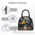 thumbnail image 4 of Honeii Hip-Hop Duck Print Insulated Lunch Bag Women Reusable Lunch Box with Pocket for Work Picnic Travel -One Size, 4 of 6