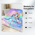thumbnail image 3 of Personalized Blankets for Girls - Unicorn Blanket Gifts for Kids - Custom Throw with Name for Unicorn Lovers - Cute Throws for Couch, Sofa - Monogram Gift, 3 of 6
