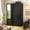 Black, variant on ANPOO Mid-Century Modern Concave-Convex Bedroom Armoire, 3 Door Freestanding Wardrobe Closet with Mirrors, LED Lights, 70.3" Tall Wooden Storage Cabinet with Drawers & Shelves