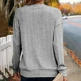 thumbnail image 4 of qucoqpe Women's Casual Button Up Knitted Sweaters Tops Cozy Long Sleeve V-neck Pullover Blouse, 4 of 5