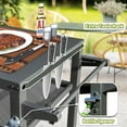 thumbnail image 4 of Witaxima 3-Shelf Outdoor Grill Table with Wheels, 42.24" x 21.65" x 32.67" BBQ Prep Cart for Blackstone Griddle, Rust-Proof Grey Metal Table with Propane Tank Hook & Tool Hooks, 4 of 7