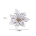 thumbnail image 3 of 10Pcs Christmas Glitter Artificial Poinsettia Flowers Xmas Poinsettia Artificial Wedding Flowers Decorations Xmas Tree Ornaments for Party Favors, 5.6inch, 3 of 9