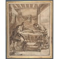 thumbnail image 3 of Abraham van Diepenbeeck 20x24 Black Modern Framed Museum Art Print Titled - St. Paul Dictating at Ephesus (17th Century), 3 of 5