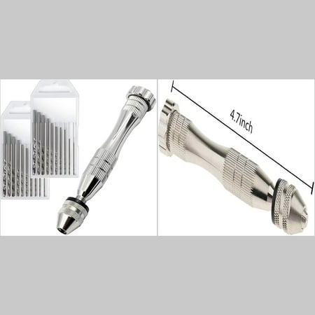 

YNGURJA Ideal Precision Steel Pin Vise Hand Drill Set for Jewelry Making Model Assembly Woodworking & DIY Projects with 20 Sharpened Drill Bits (0.8-3 mm) - Perfect for Precision Resin