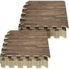Sorbus Wood Grain Floor Mat 3/8-Inch Thick Foam Interlocking Flooring Tiles with Borders