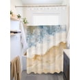 Abstract Beach Ocean Shower Curtain with See Through Top Window Summer ...